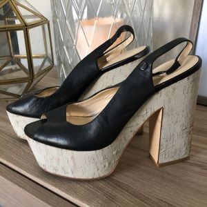 Calvin Klein Leather chunky heel